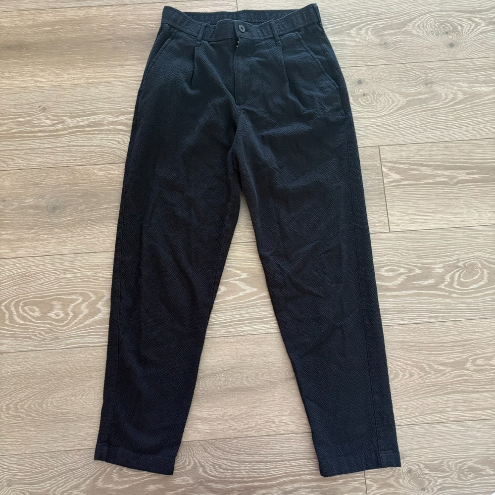 Zara Womens Black Cotton Pleated Trouser Pants with pockets Size‎ Small